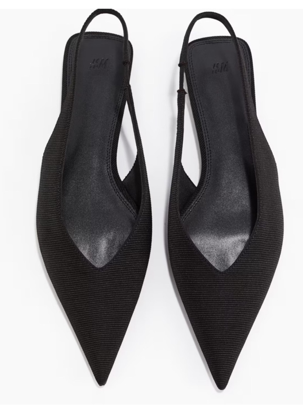 H&M Black Pointed Slingback Mules